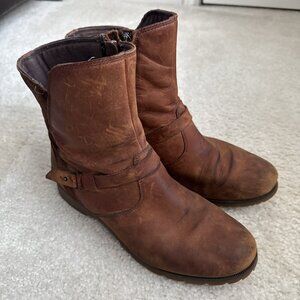 Teva Brown De La Vina Mid Calf Leather Riding Boots Womens Size 9 Zipper